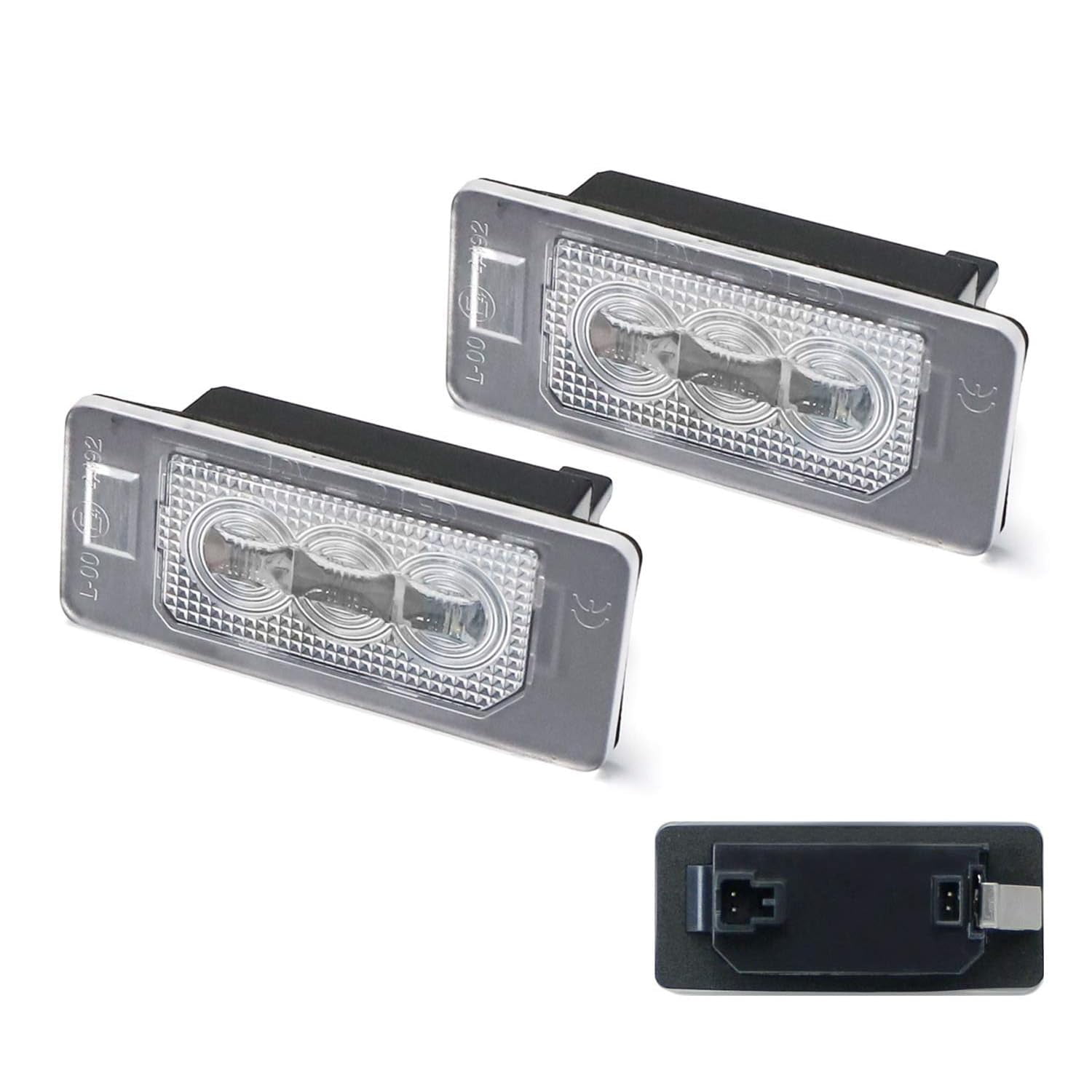 OEM-Fit 3W Full LED License Plate Light Kit For Audi A3 A4 A5 A6 A7 Q3 Q5 Q7 TT Cayenne Panamera, Powered by 3-Piece Osram Xenon White LED & Can-Bus Error Free
