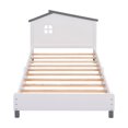 thumbnail image 6 of Furvclv Twin Size Wood Platform Bed Frame, Solid Wood Slats Support Bed Frame With House Shape Headboard, Solid Stable Twin Platform Bed, Easy Assembly, 6 of 9