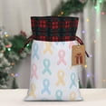 thumbnail image 6 of Color Matching Linen Bundle Mouth Gift Bag Can Be Used For Daily Small Items Cancer Awareness Ribbon Pattern - Soft Multicolor Medium, 6 of 8