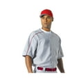 thumbnail image 2 of A4 Warp Knit Baseball Jersey For Men in Gray/Cardinal | N4214, 2 of 2