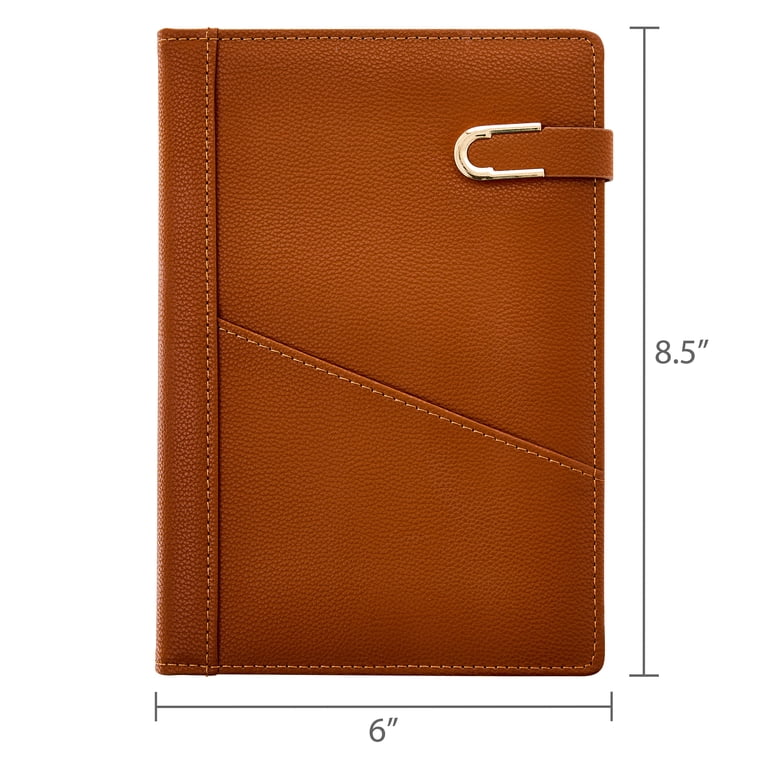 Pen+Gear Upscale Leatherette Journal, Brown Color, Magnetic Gold