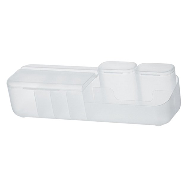 Caja organizadora de cables multifuncional con compartimento para guardar cables de datos para el hogar. Blanco