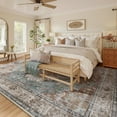 thumbnail image 3 of NewBuros 9'x12' Area Rugs, Machine Washable Non Slip Rugs for Living Room, Low Pile Water Repellent Soft Vintage Print Pattern Bedroom Carpet, Brick & Green, 3 of 9
