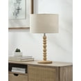 thumbnail image 6 of Livabliss Padauk Modern Accent Table Lamp, 23-inch, Beige with White Shade, 6 of 6