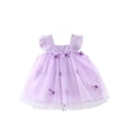 thumbnail image 2 of LYHaoo Baby Girl Tutu Dress Summer Sleeveless Backless Princess Birthday Party Dresses Dot Bow Dress With Straw Hat Set,Girls A-Line Dresses Sizes 12-18 Months Purple, 2 of 4