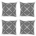 thumbnail image 1 of Abstract Throw Pillow Cushion Case Pack of 4, Composition of Vertical and Horizontal Stripes Monochromatic Art, Modern Accent Double-Sided Print, 4 Sizes, Charcoal Grey and White, by Ambesonne, 1 of 2