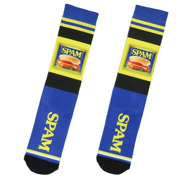 Spam Merchandise Fun Foodie Sublimated Adult Men's Crew Socks 1 Pair
