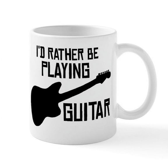 CafePress - I'd Rather Be Playing Guitar - 11 oz Ceramic Mug - Novelty Coffee Tea Cup