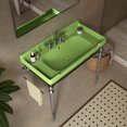 thumbnail image 4 of 36"Console Bathroom Sink, Freestanding Console Sink With Stainless Brushed Gold Legs, Modern Bathroom Vanity with 3 Tap Holes, 4 of 6