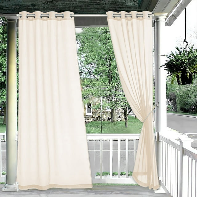 Birdeem Rideaux Extérieurs Imperméables, 84x52 Po Rideaux de Patio avec Illets en Métal, Résistant aux UV, Protection Solaire pour Porche Balcon Terrasse, Ventilation Légère Design Coupe-Vent