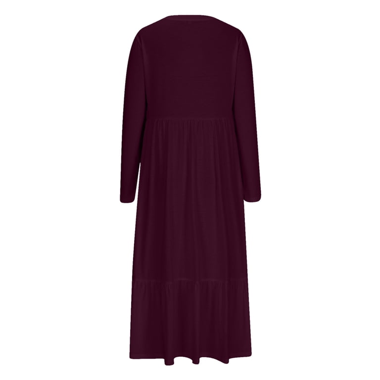Quinlirra Women's Winter Casual T-shirt Dresses Length Ankle Dress Women's Casual Loose Long Sleeve Loose Dress Solid Classic Dress - Walmart.com Quinlirra Women's Winter Casual T-shirt Dresses Length Ankle Dress Women's Casual Loose Long Sleeve Loose Dress Solid Classic Dress - Walmart.com