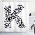thumbnail image 1 of Ambesonne Letter K Shower Curtain, Soccer Alphabet Design, 69"Wx84"L, Black and White, 1 of 3