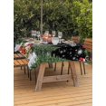 thumbnail image 2 of Outdoor Tablecloth with Umbrella Hole and Zipper, Black Christmas Rectangle Table Cloth 60x120 Inch Waterproof Tablecloth, Xmas Tree Ball Snowflake Winter Gifts Picnic Table Cover for Patio Camping, 2 of 7