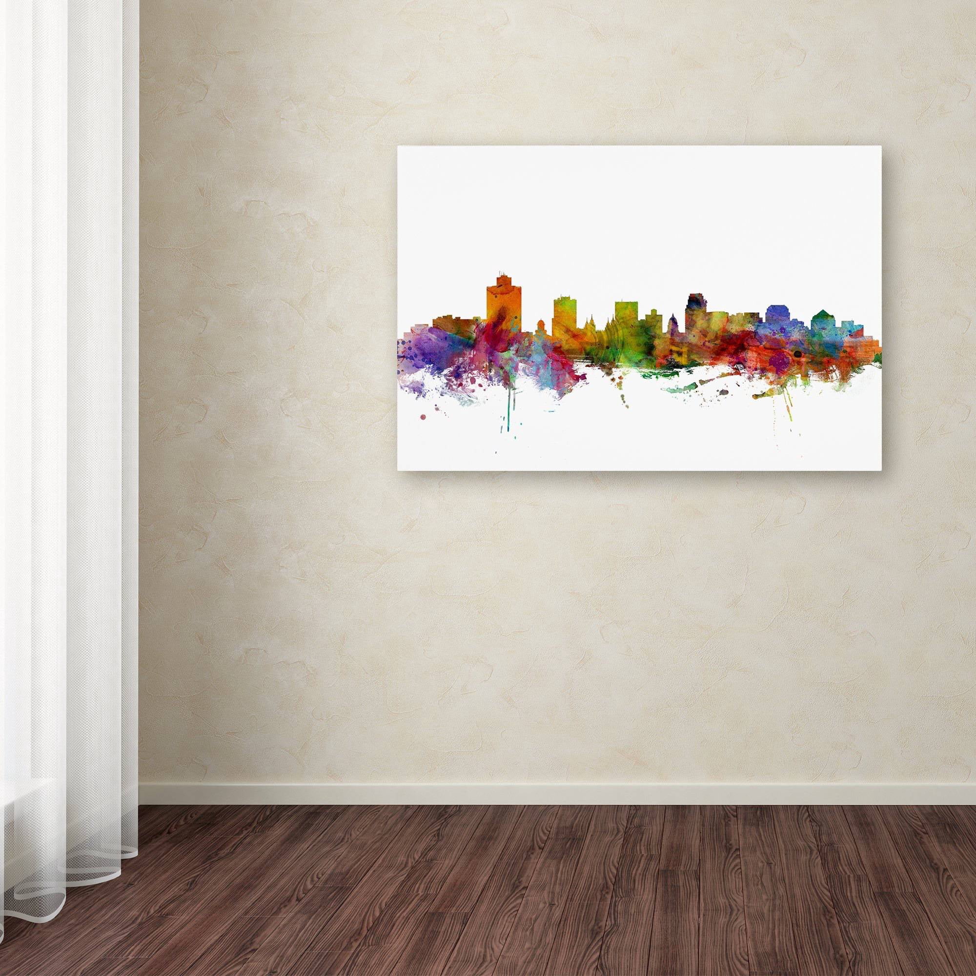 Trademark Fine Art "Salt Lake City Skyline" Canvas Art by Michael Tompsett