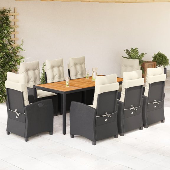 vidaXL Garden Dining Set Black