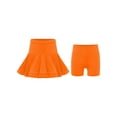 thumbnail image 1 of Runhomal Kids Girls High Waist Flared Ruffle Skirts with Shorts Latin Dance Ballroom Tango Cha Cha Practice Skirts Orange 160, 1 of 7