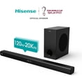thumbnail image 3 of Restored Hisense HS218 2.1ch Sound Bar with Wireless Subwoofer, 200W, Powered by Dolby Audio, Bluetooth, HDMI ARC/Optical/AUX/USB, 3EQ Modes, Black (Refurbished), 3 of 8