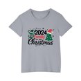 thumbnail image 4 of Zwiiyzr 3-14Y Toddler Boy Girls Christmas Shirts Short Sleeve Round Neck T-Shirt Christmas Graphic Tees Holiday Tops Toddler To Big Kids Gray, 4 of 5