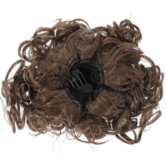 PENIKOKO Volume Addition Bun Hair Piece Curly Coffee 1Pack