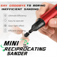 thumbnail image 2 of Mini Electric Reciprocating Sander,USB Charging with 3-Speed Adjustable & 8 Sanding Heads, Precision Tool for DIY Crafts, 2 of 6