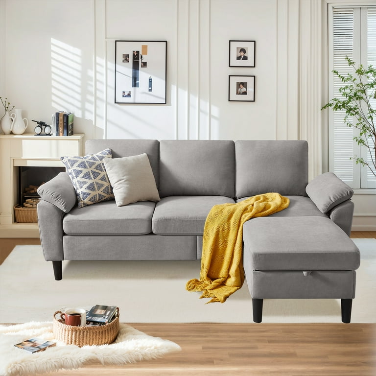 Pingliang Home Modern L-Shaped Sofa, Convertible Sectional Couch