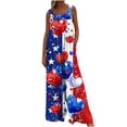 thumbnail image 5 of Hvot&aat 4th of July Romper For Women Independence Day Print Loose Buttoned Jumpsuit American Flag Wide Leg Overall with Pockets, 5 of 7