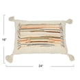 thumbnail image 2 of Creative Co-Op Woven Cotton Slub Lumbar Pillow with Applique, Fringe and Tassels, 2 of 7