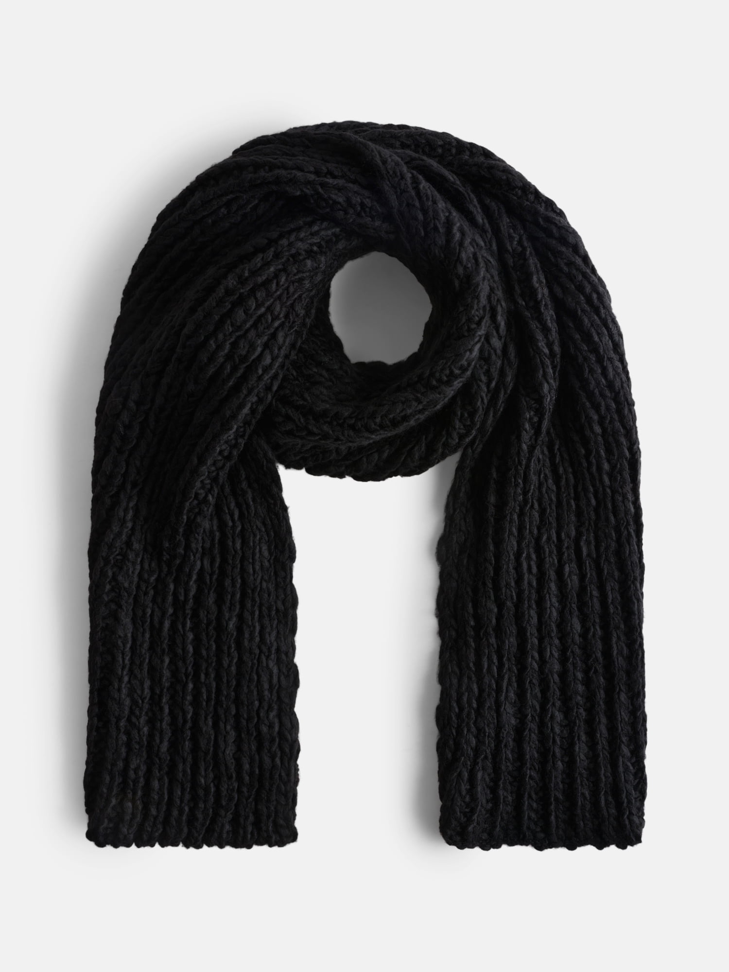 Scenario Women's Chunky Textured Scarf, Black Soot