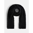 thumbnail image 3 of Scenario Women's Chunky Textured Scarf, Black Soot, 3 of 4