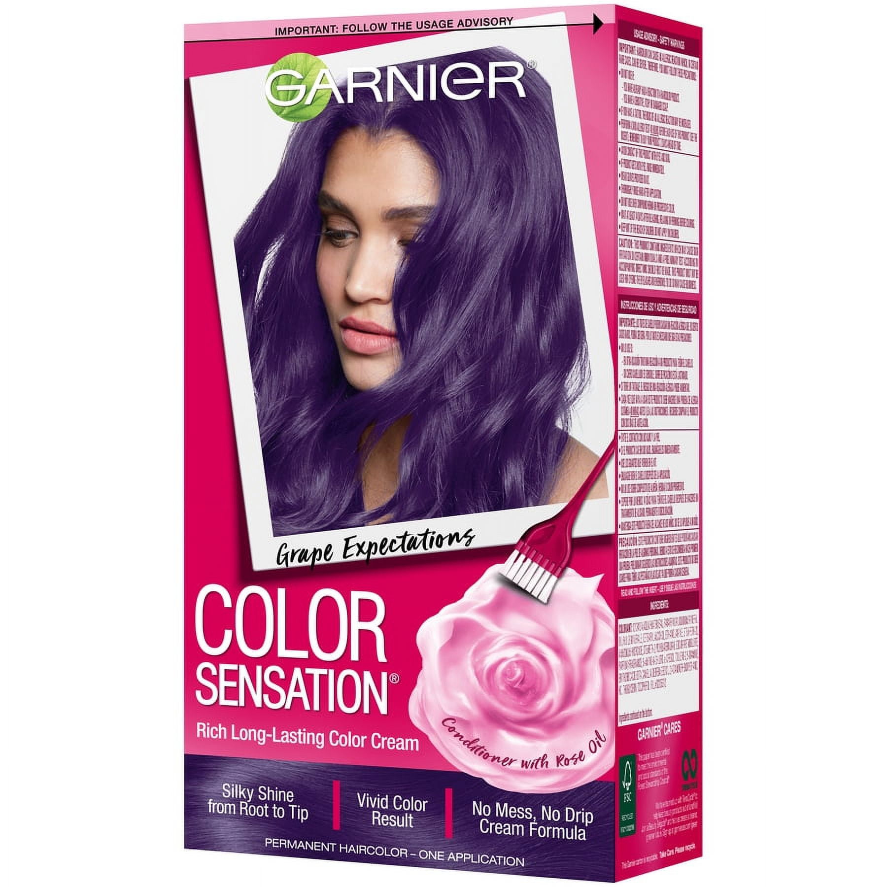 Garnier Color Sensation Hair Color Cream, 5.21 Grape Expectations Intense Purple