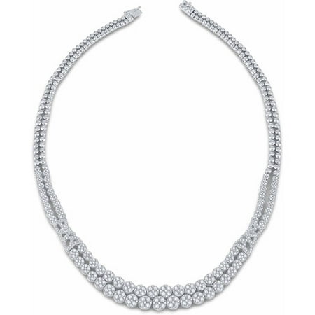 Goldiam 11.95 Carat T.W. Composite Round Diamond 14kt White Gold Necklace