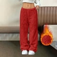 thumbnail image 2 of Plush Pajama Pants Women 2026 Winter Soft Thermal Elastic Waist Drawstring Loose Sleepwear Bottoms Pj Pants, 2 of 6