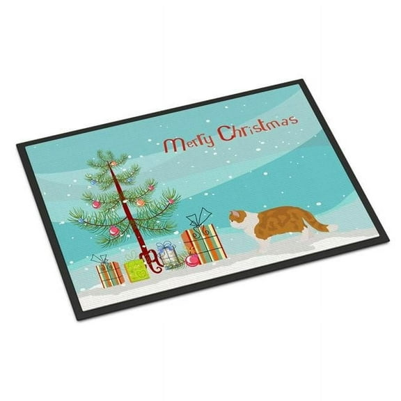 Carolines Treasures CK4620JMAT 24 x 36 in. Exotic Shorthair No.1 Cat Merry Christmas Indoor or Outdoor Mat