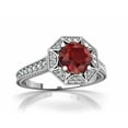 thumbnail image 3 of HeartsAndYou 2ct Natural Garnet Diamond Stylish Inspired Starburst Ring 14k SOLID White Gold, 3 of 9