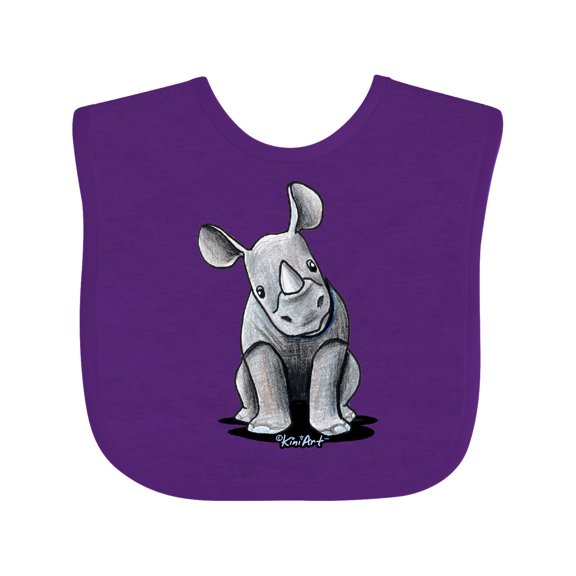 Inktastic Curious Rhinos Boys or Girls Baby Bib