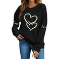 thumbnail image 4 of Dgankt Valentine's Day Shirts for Women Fashion Crewneck Print Long Sleeve Shirt Casual Womens Tops,Sizes XS-XL, 4 of 6