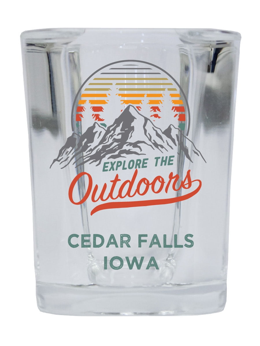 Cedar Falls Iowa Explore the Outdoors Souvenir 2 Ounce Square Base