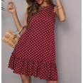 thumbnail image 5 of Polka Dot Mini Dress for Women Sleeveless Tank Ruffle Dress Vintage Downtown Clothes Party Going Out, 5 of 6