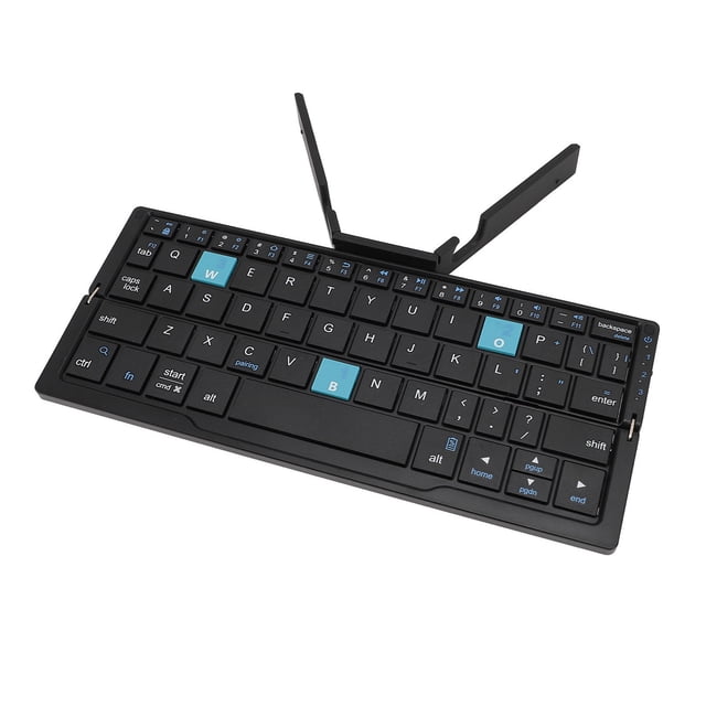 Foldable BT Keyboard - Cordless Portable Rechargeable Keyboard, Tri Folding Keyboard for Tablet Phone Laptop