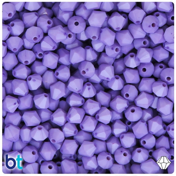BeadTin Light Purple Opaque 8mm Faceted Bicone Acrylic Beads (300pcs)