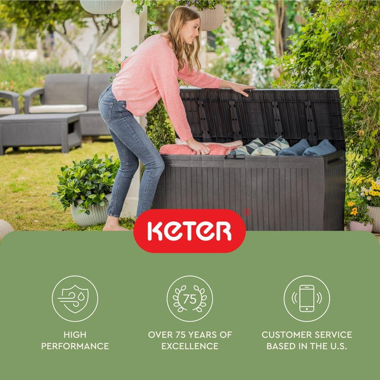 Keter, Outdoor Deck Box, 71 Gallon, Resin Waterproof Storage