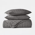 thumbnail image 4 of Lightweight Wrinkle Resistant Quilt Sets in Gray Square for Twin/Twin-XL Size Bedding by Comfort Canopy, 4 of 10
