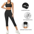 thumbnail image 4 of Junlan Women Sweat Sauna Pants Hi-Waist Slimming Waist Trainer Shaper Hot Thermo Sauna Leggings Exercise Wrokout Capris(Black Medium), 4 of 7