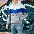 thumbnail image 2 of SUYIDA Men's Pullover Hoodie Sweatshirt Zip Up Hooded Jacket Contrast Design Long Sleeve Casual Athletic Streetwear Top Warm Comfortable Outerwear for Everyday Wear Travel and Leisure, 2 of 4