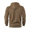 thumbnail image 5 of HXWCHs Men's Budget-Friendly Hoodie Men's Solid Color Pullover Hoodie Casual Loose Fit Sports Sweatshirt Long Sleeve Comfortable Streetwear Coffee S, 5 of 8