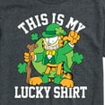 thumbnail image 3 of Garfield - This Is My Lucky Shirt Patrick's Day - Men's Short Sleeve Graphic T-Shirt, 3 of 5