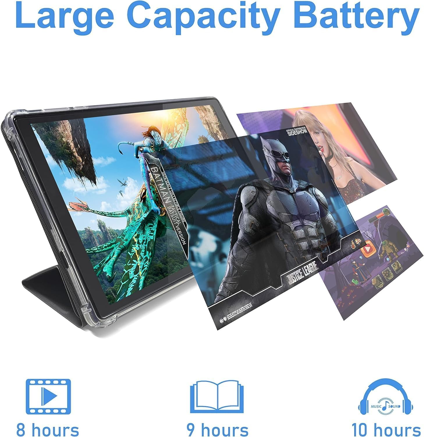 Android 13 Tablet,10 Inch Tablets with Protective Case, Quad Core Processor, 5.0MP Front+8.0MP Rear Camera, 5000mAh Bluetooth IPS Tablets, Wi-Fi Tablet