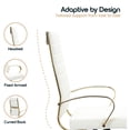 thumbnail image 5 of Benmar High-Back White Leather Office Desk Chair Ergonomic Executive Chair with Adjustable Swivel, Gold Frame with Cushion Support & Silent Wheels for Home Office Workstations, 5 of 10