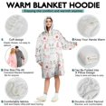thumbnail image 5 of Wearable Oversized Blanket,Floral Princess Unicorn Pattern Wearable Blanket Hoodie for Adults,Cozy Hooded Blankets with Super Pockets,Super Warm Fuzzy Pullover for Women & Men, 5 of 6