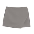 thumbnail image 2 of Women's Solid Color Zipper Skort Asymmetric Design Summer Casual Skort with Side Pockets by Yigetop Grey M, 2 of 6